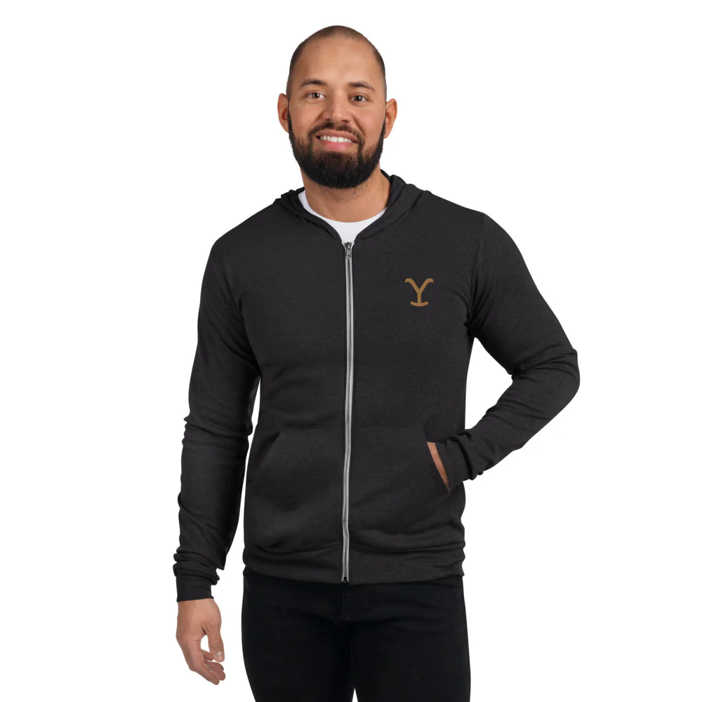 Yellowstone Logo Embroidered Zip Hoodie - Image 2