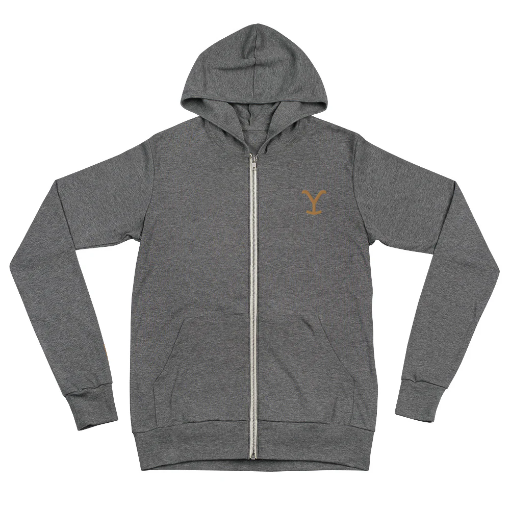 Yellowstone Logo Embroidered Zip Hoodie - Image 8