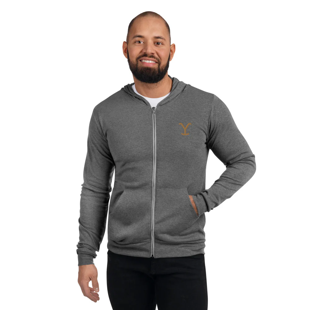 Yellowstone Logo Embroidered Zip Hoodie - Image 9