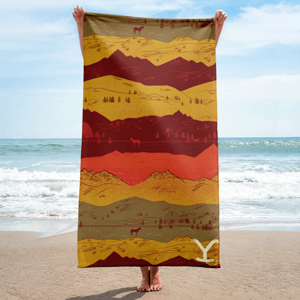 Yellowstone Mountains Beach Towel - Image 2