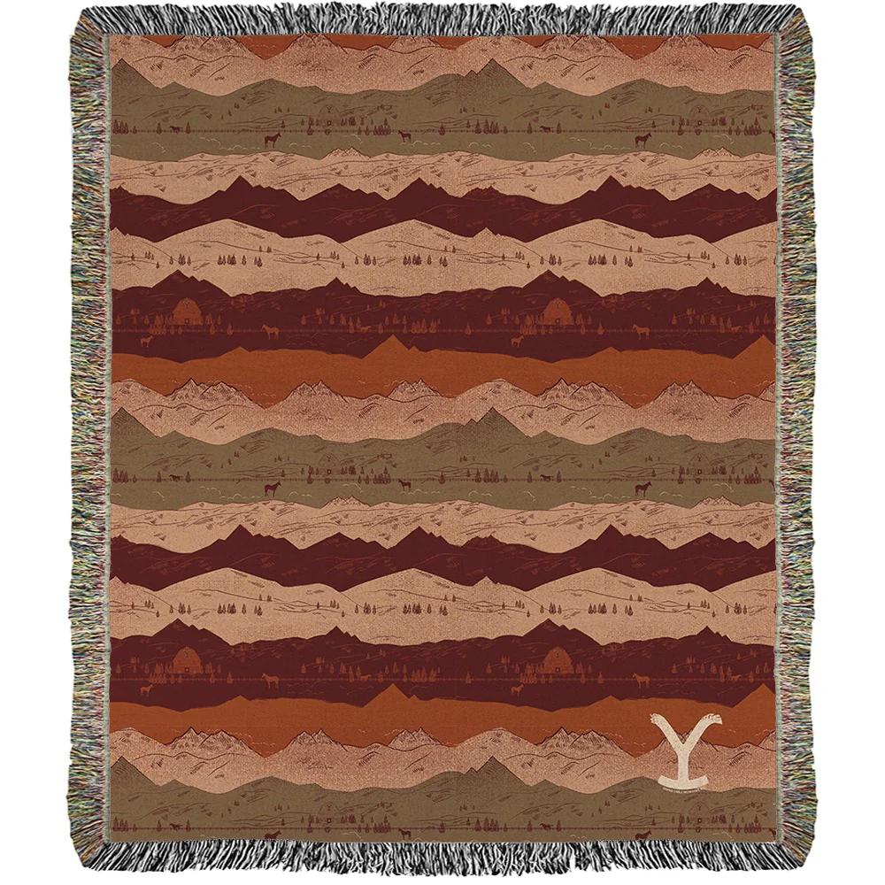 Yellowstone Mountains Woven Blanket