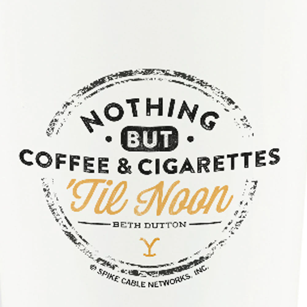 Yellowstone Nothing But Coffee & Cigarettes 'Til Noon 16 oz Stainless Steel Thermal Travel Mug - Image 2