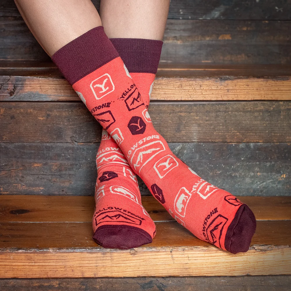 Yellowstone Orange Dutton Ranch Logo Socks - Image 2