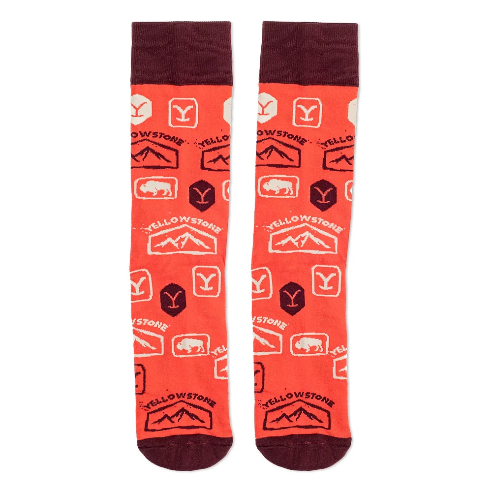 Yellowstone Orange Dutton Ranch Logo Socks - Image 3