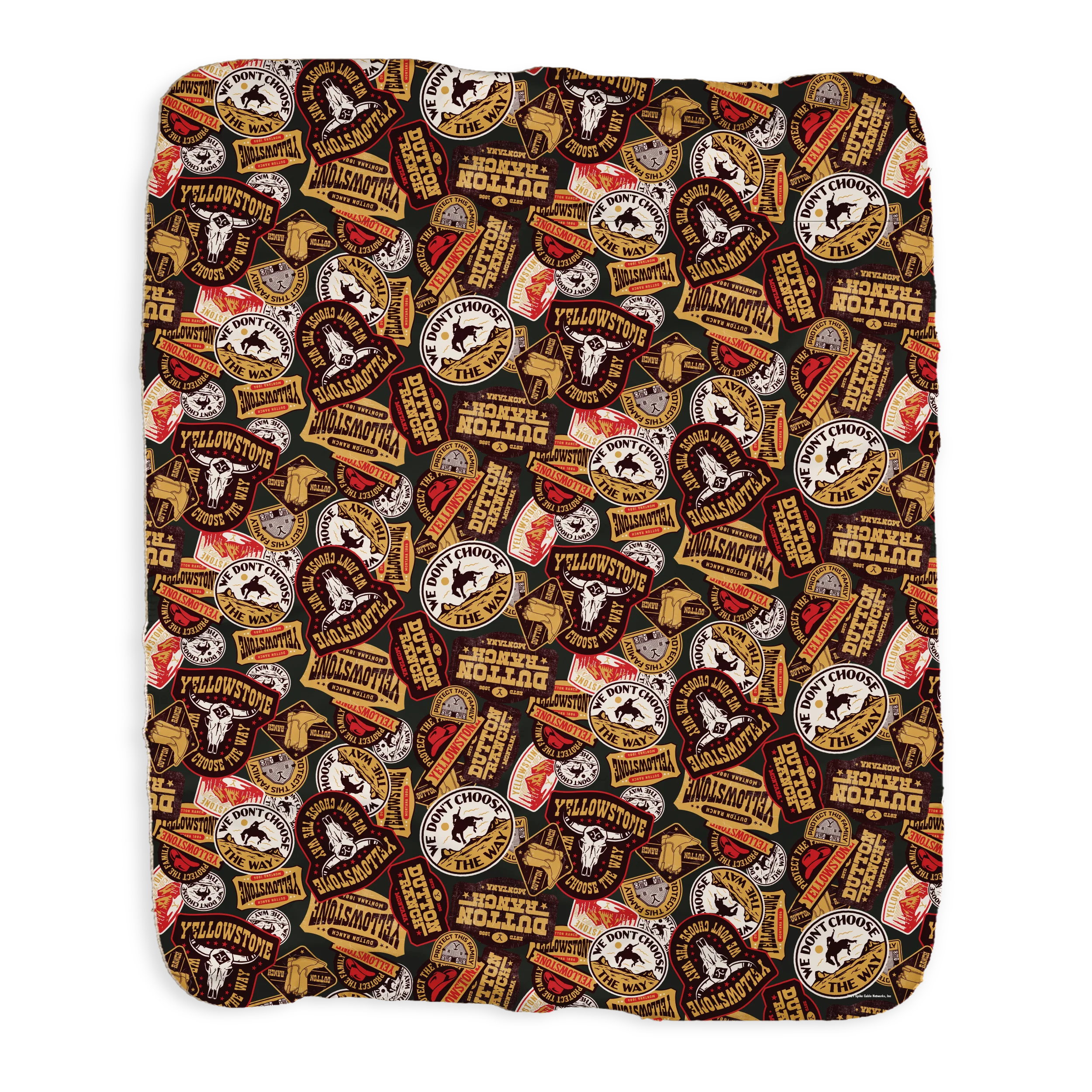 Yellowstone Patches Sherpa Blanket - Image 6