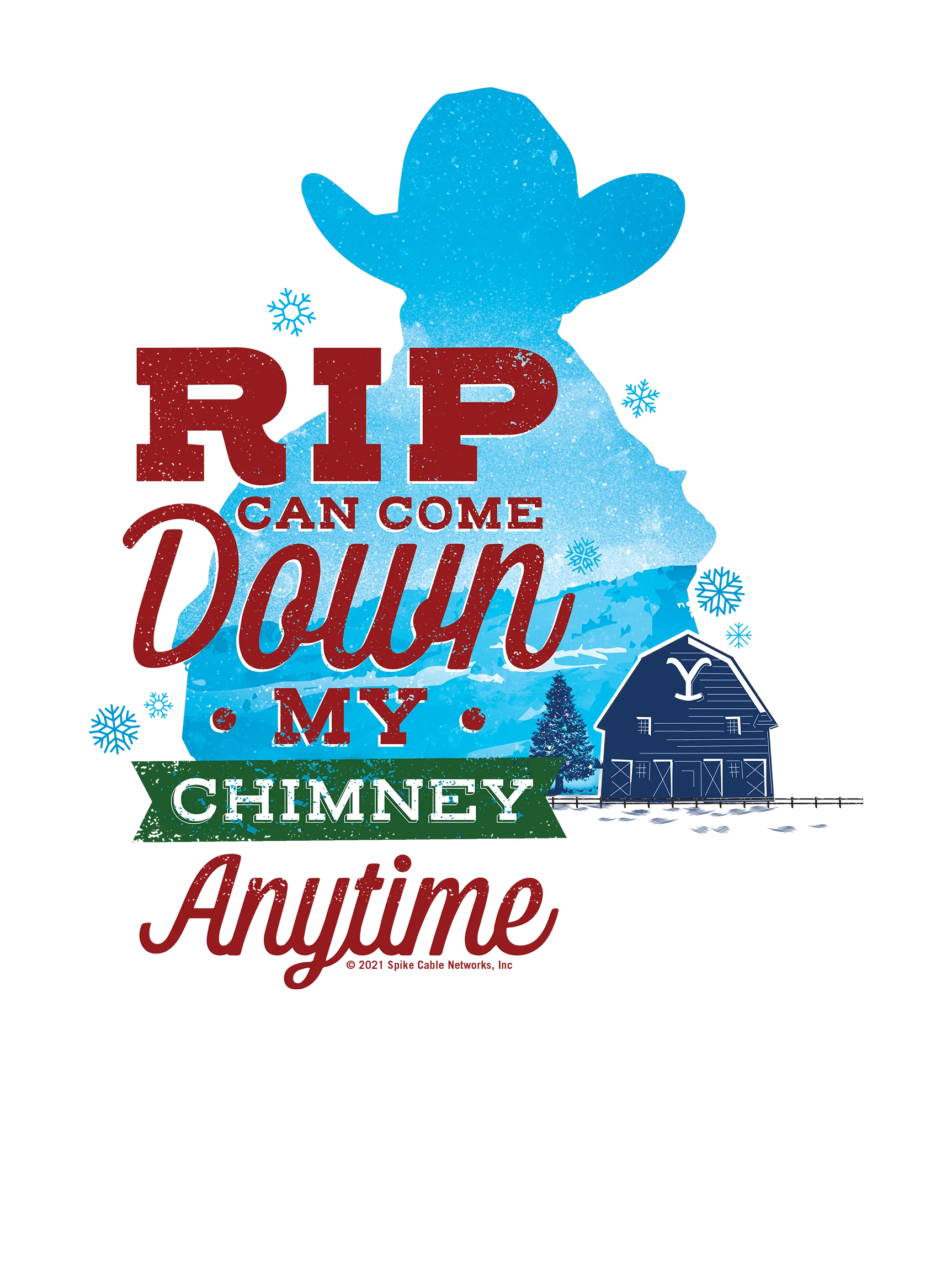 Yellowstone RIP Can Come Down My Chimney Any Time Silhouette Fleece Crewneck Sweatshirt - Image 5