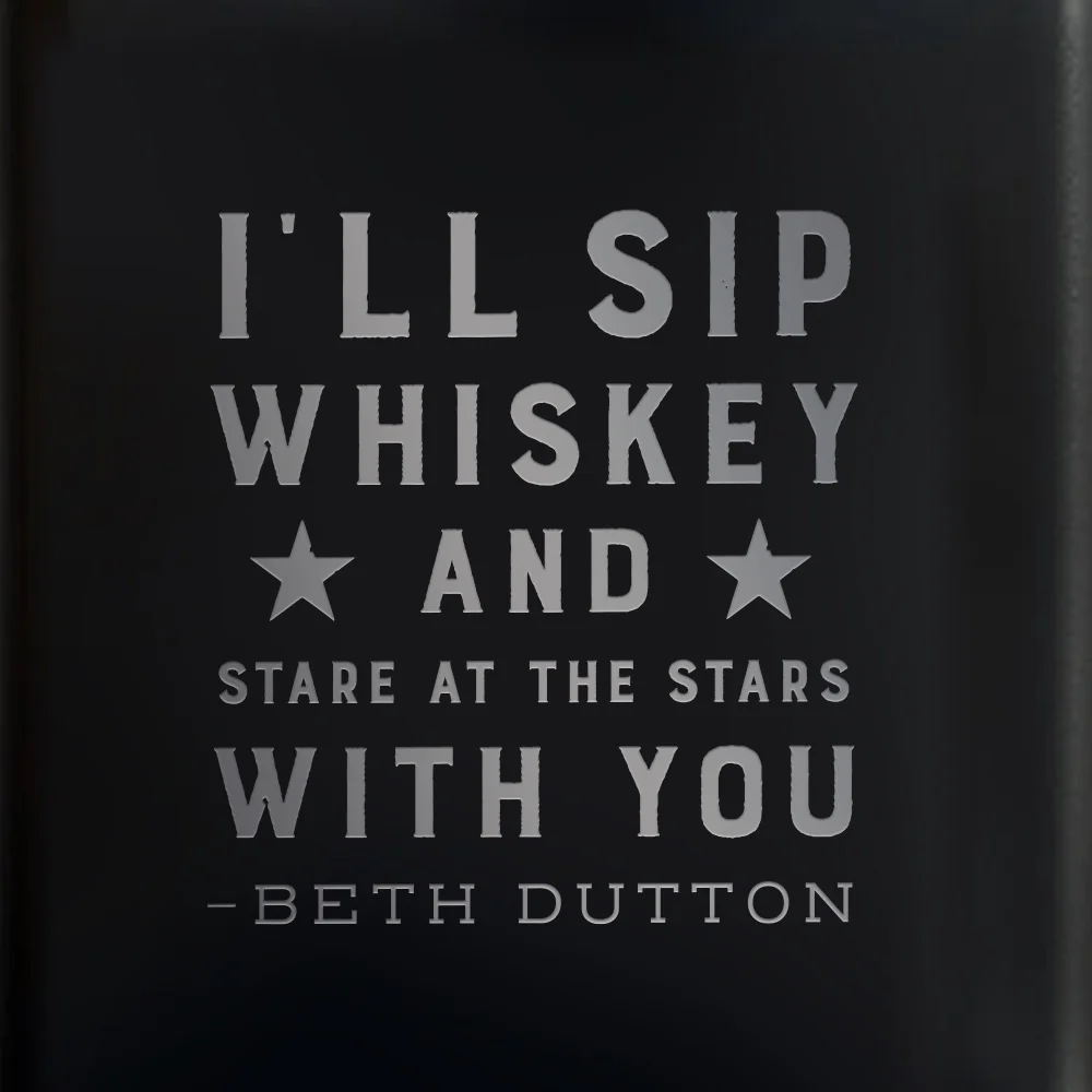 Yellowstone Sip Whiskey And Stare At The Stars Flask - Image 2