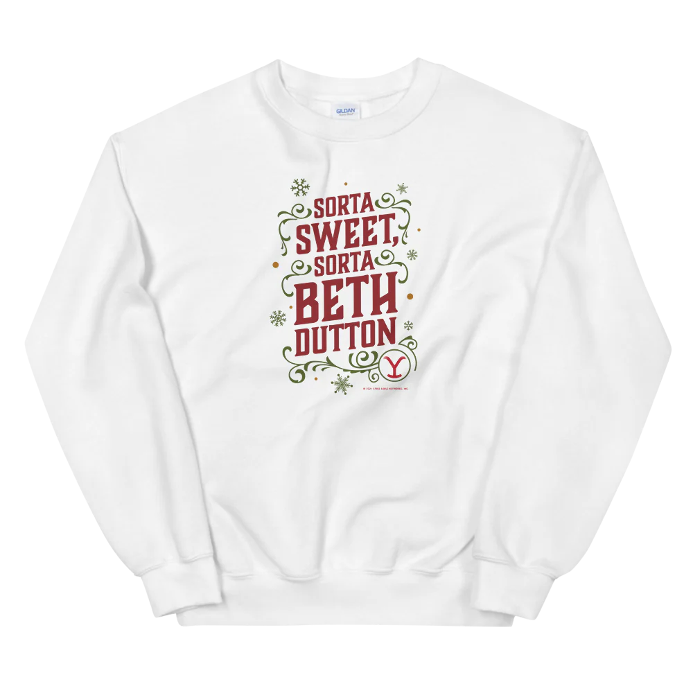 Yellowstone Sorta Sweet Sorta Beth Dutton Holiday Fleece Crewneck Sweatshirt