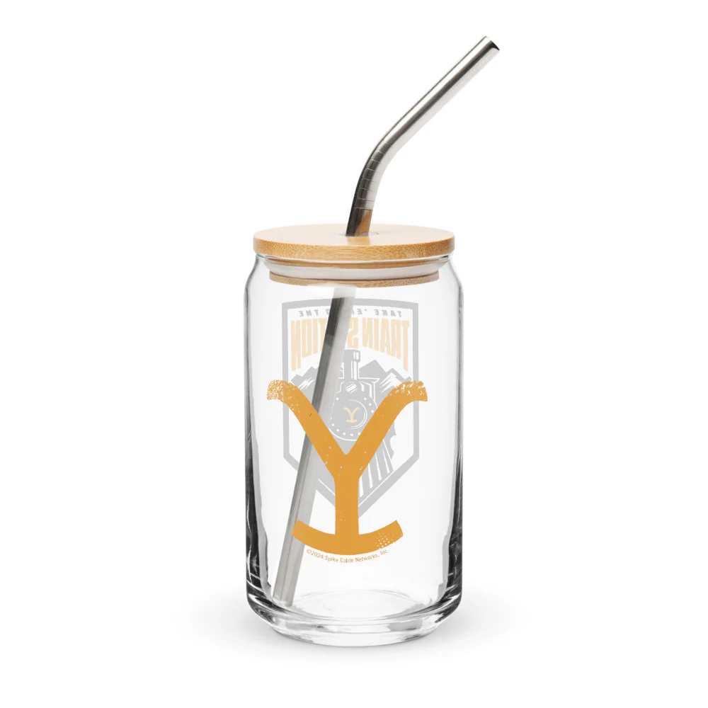 Yellowstone Take 'Em To The Train Station Badge Can Shaped Glass - Image 3