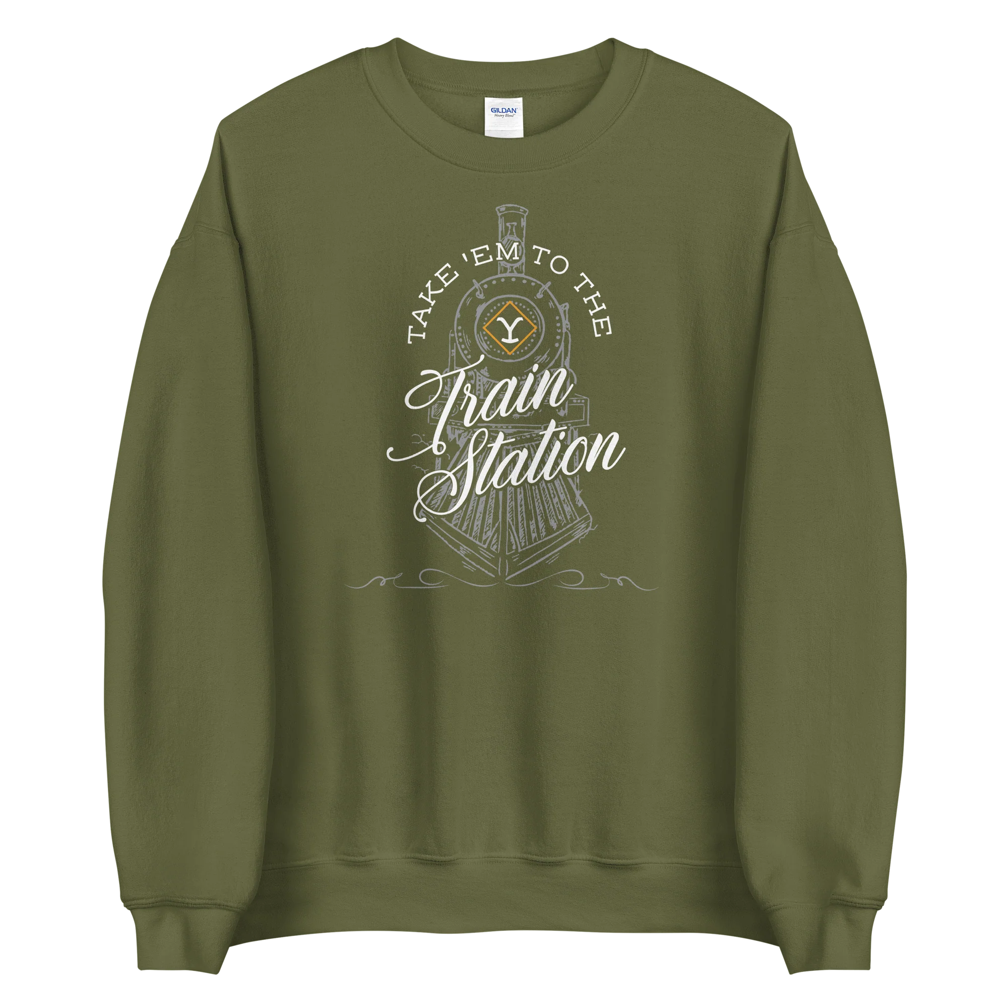 Yellowstone Take 'Em To The Train Station Fleece Crewneck Sweatshirt