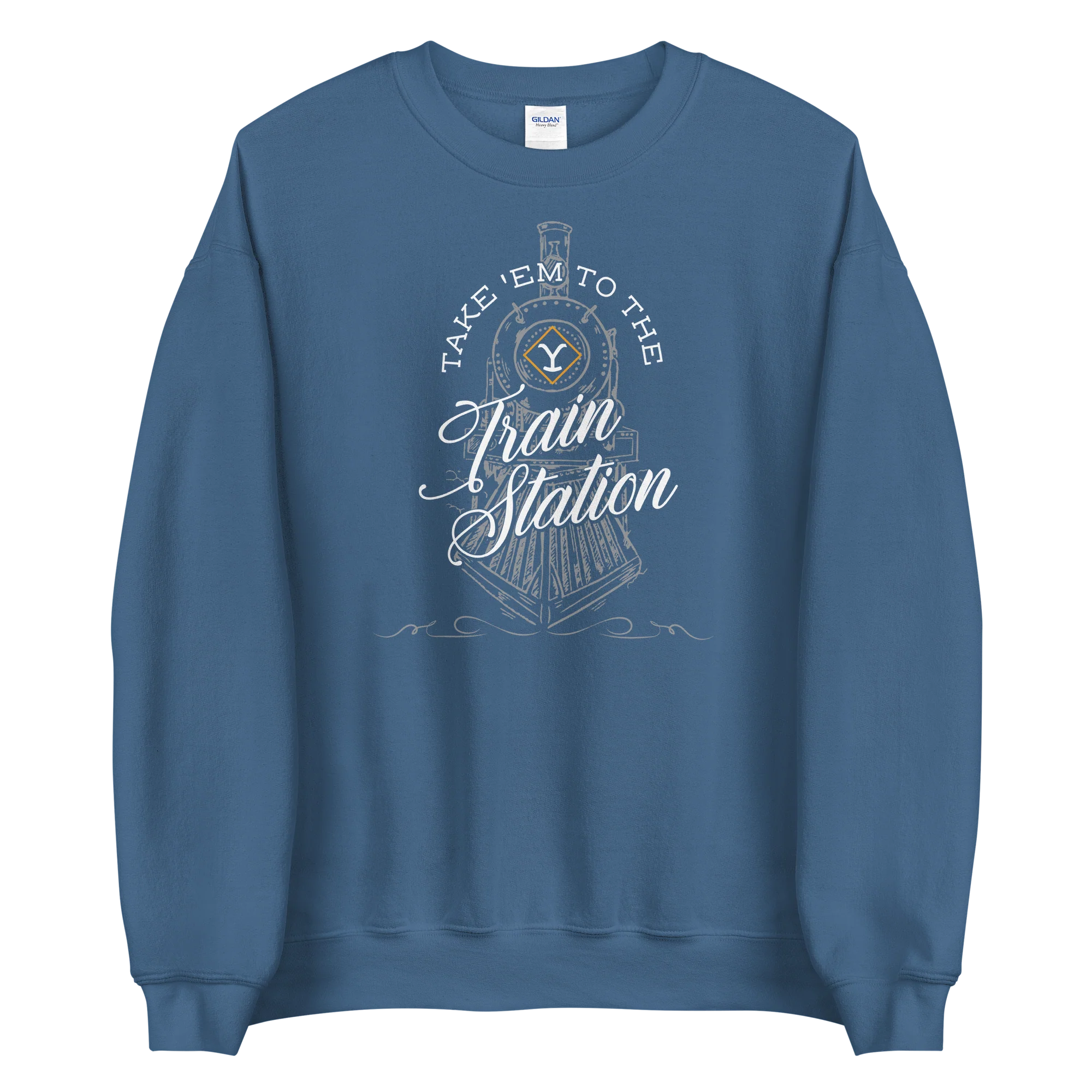 Yellowstone Take 'Em To The Train Station Fleece Crewneck Sweatshirt - Image 4