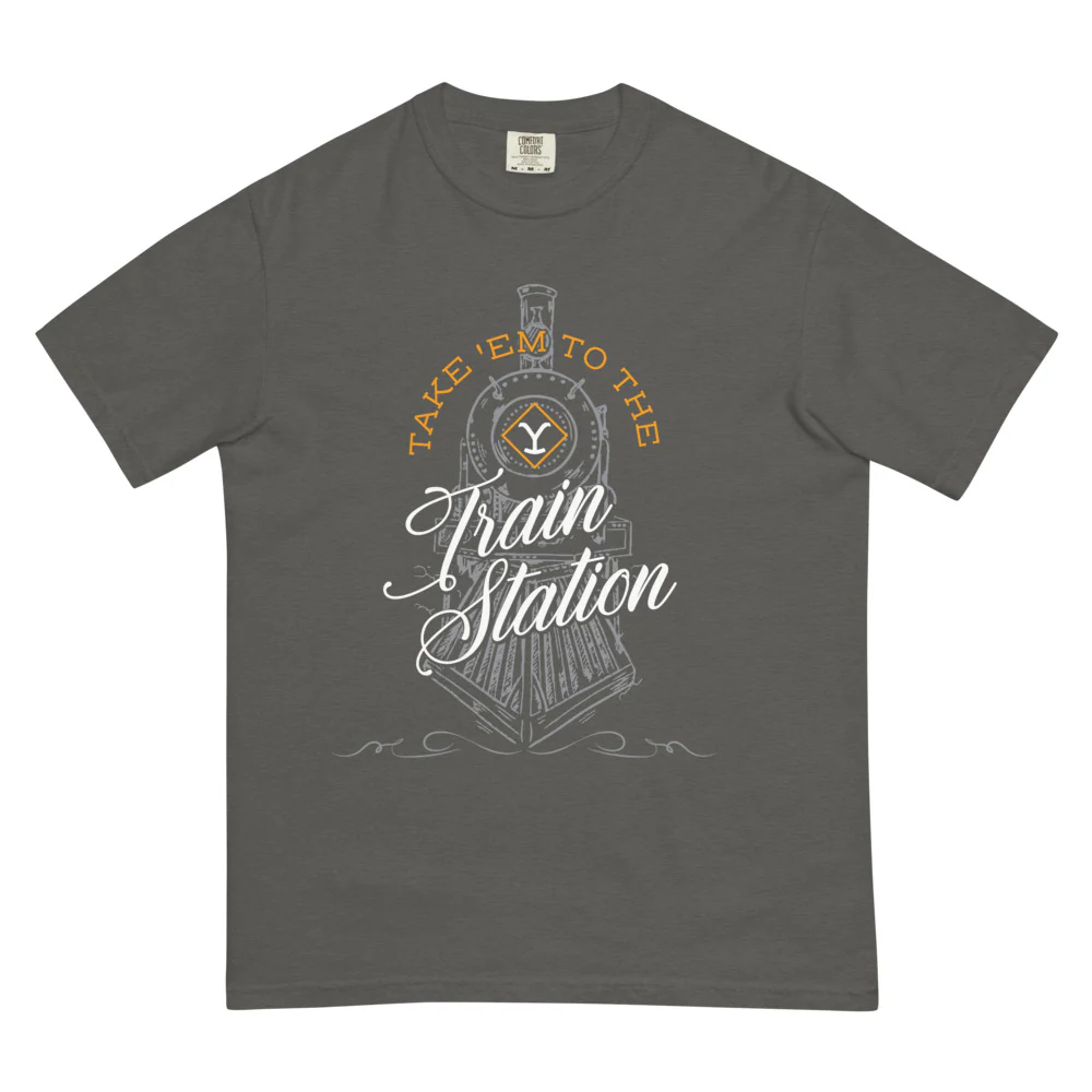 Yellowstone Take 'Em To The Train Station Unisex Comfort Colors T-Shirt - Image 7