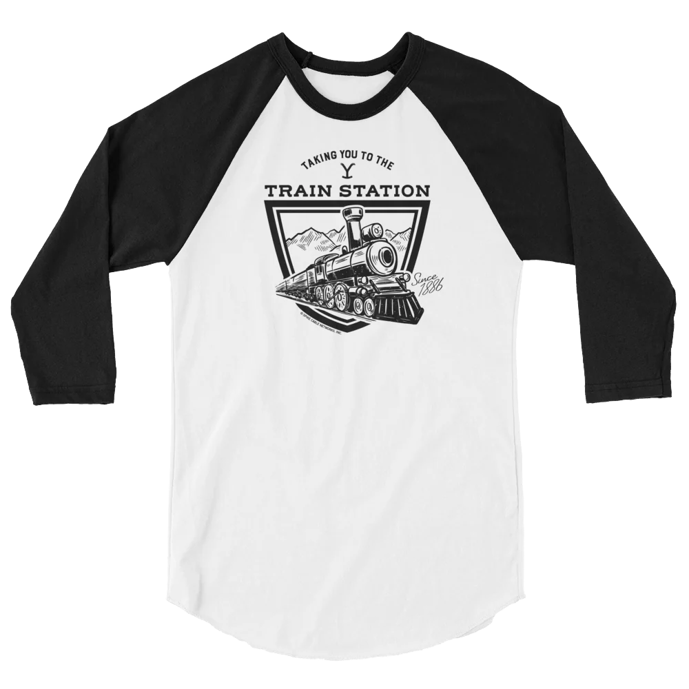 Yellowstone Taking You to the Train Station Unisex 3/4 Sleeve Raglan Shirt - Image 3
