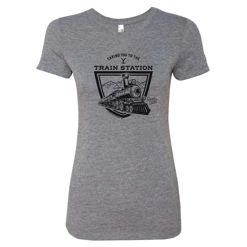 Yellowstone Taking You to the Train Station Women's Tri-Blend T-Shirt - Image 3