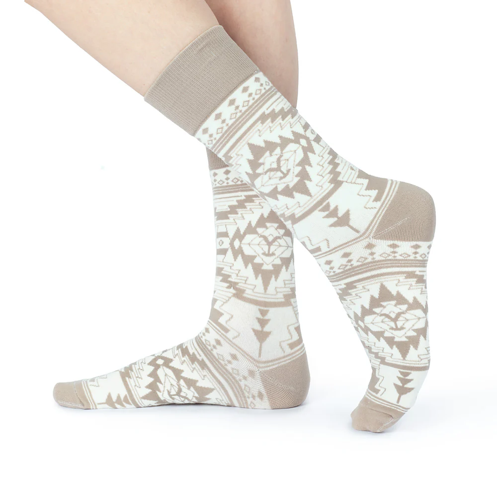 Yellowstone White Aztec Logo Socks - Image 4