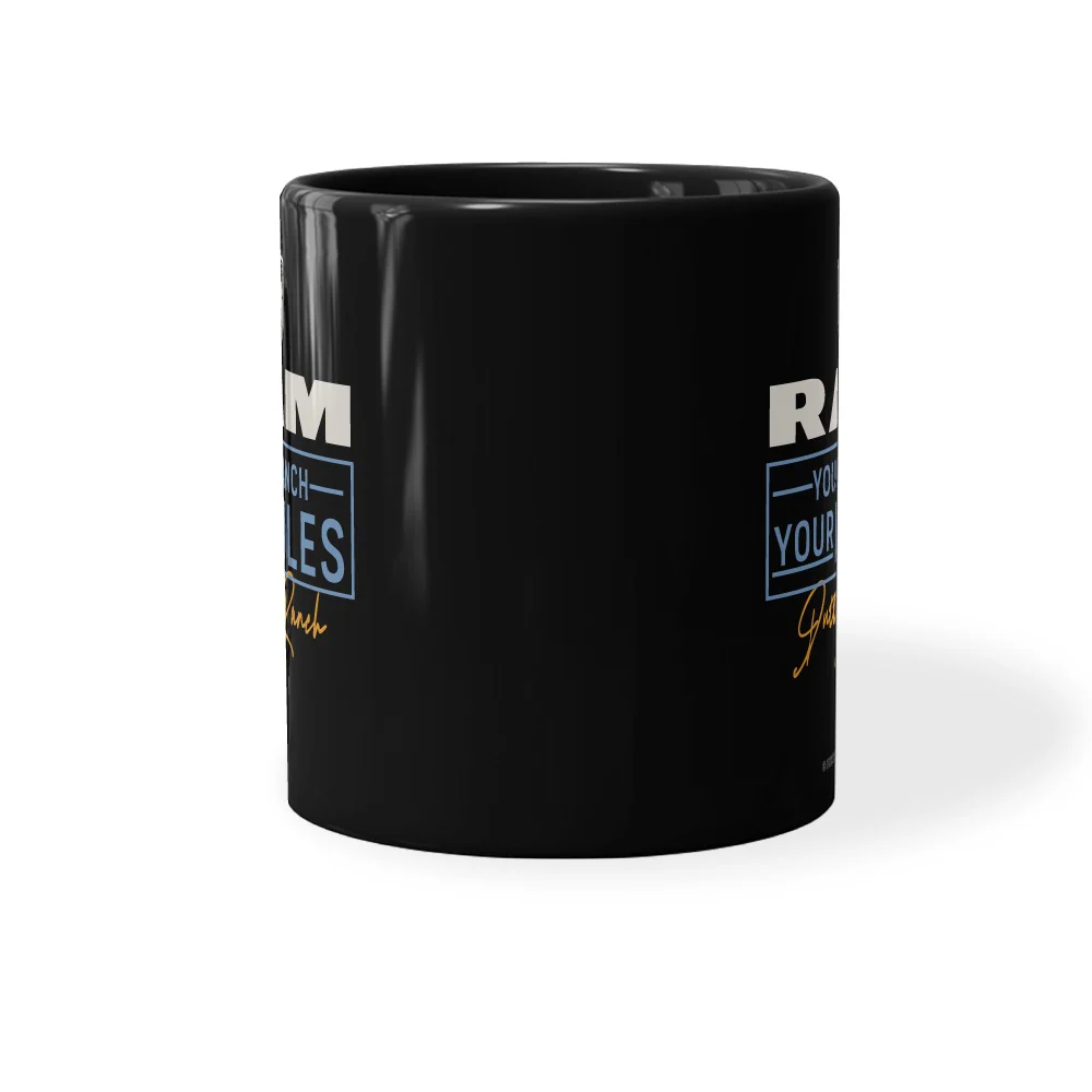 Yellowstone x Ram Your Ranch Your Rules Black Mug - Image 3