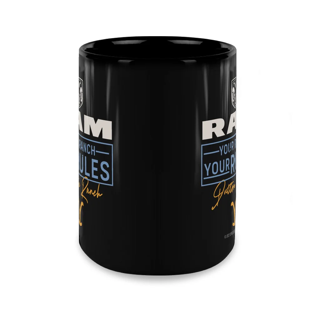 Yellowstone x Ram Your Ranch Your Rules Black Mug - Image 6