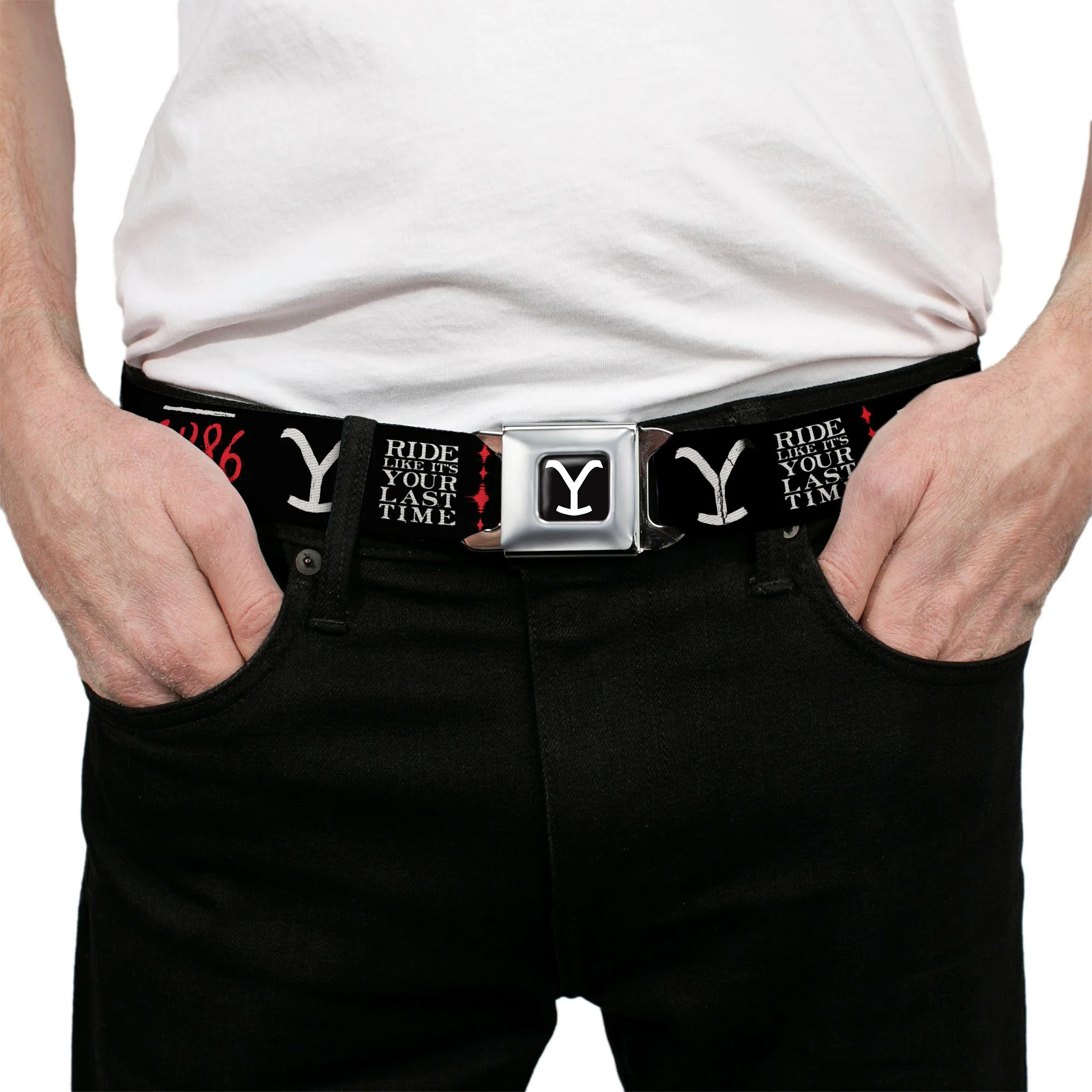 Yellowstone Dutton Ranch Icon Seatbelt Buckle Belt - Image 3