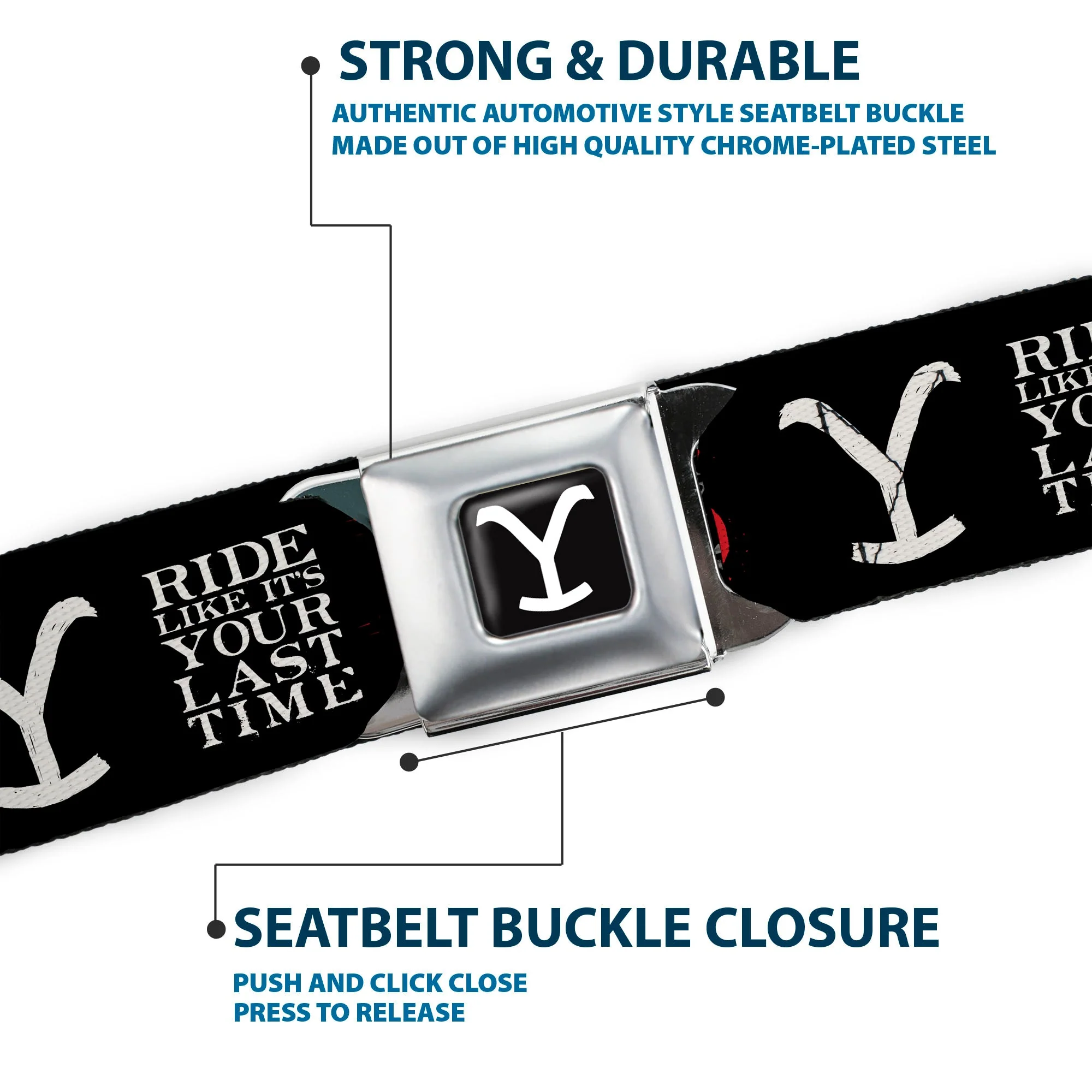 Yellowstone Dutton Ranch Icon Seatbelt Buckle Belt - Image 7