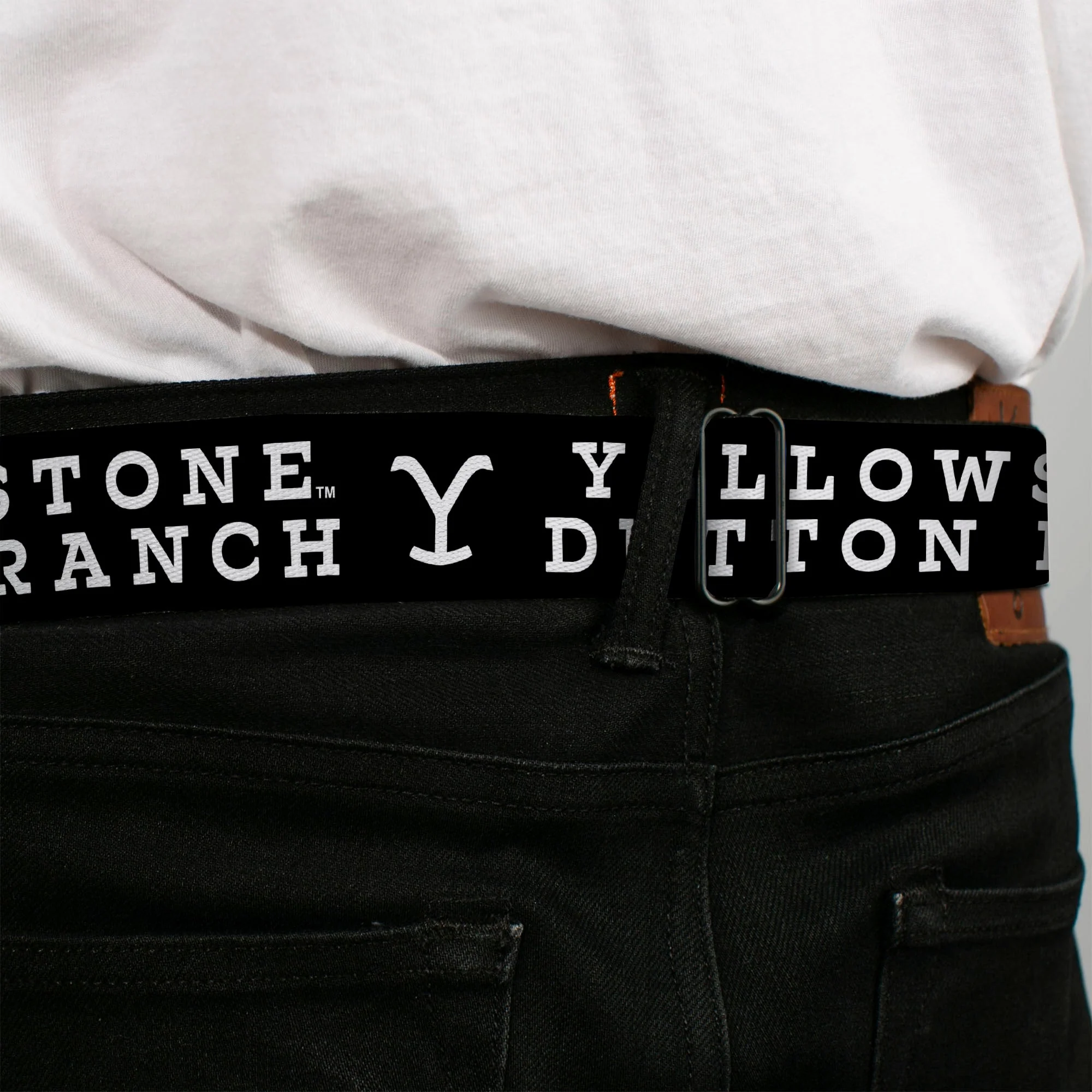 Yellowstone Dutton Ranch Y Logo Seatbelt Buckle Belt - Image 4