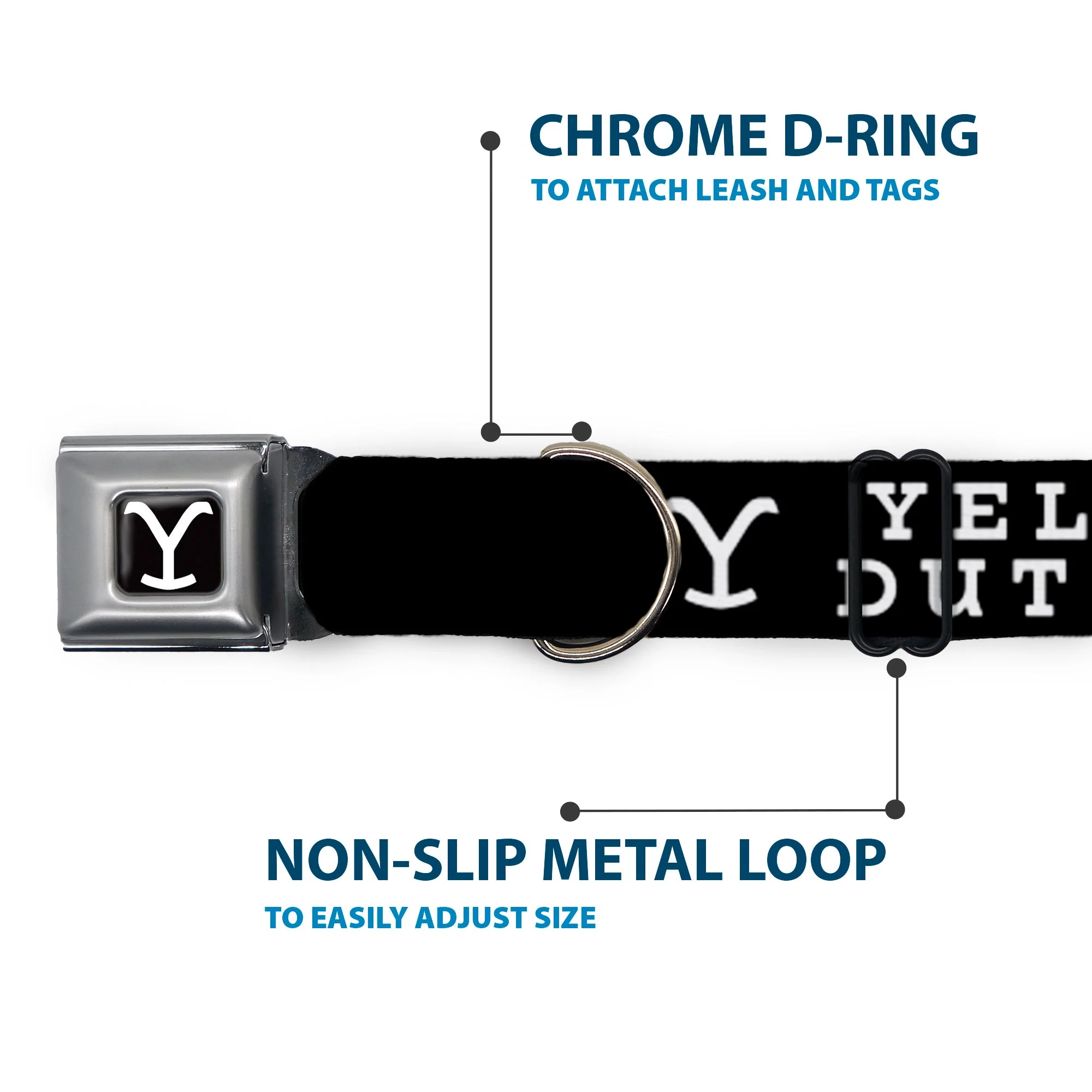 Yellowstone Y Logo Dutton Ranch Seatbelt Buckle Dog Collar - Image 5