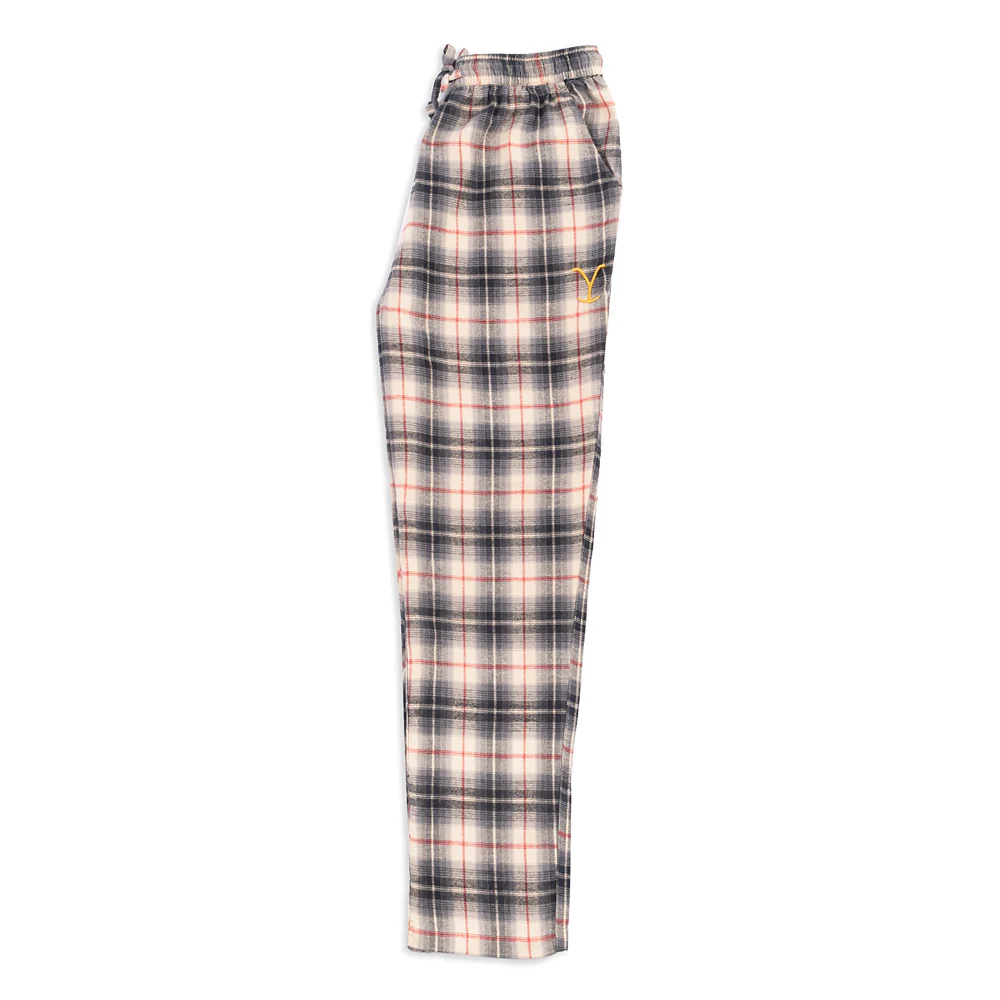 Yellowstone Y Logo Embroidered Men's Flannel Pajama Pants - Image 4