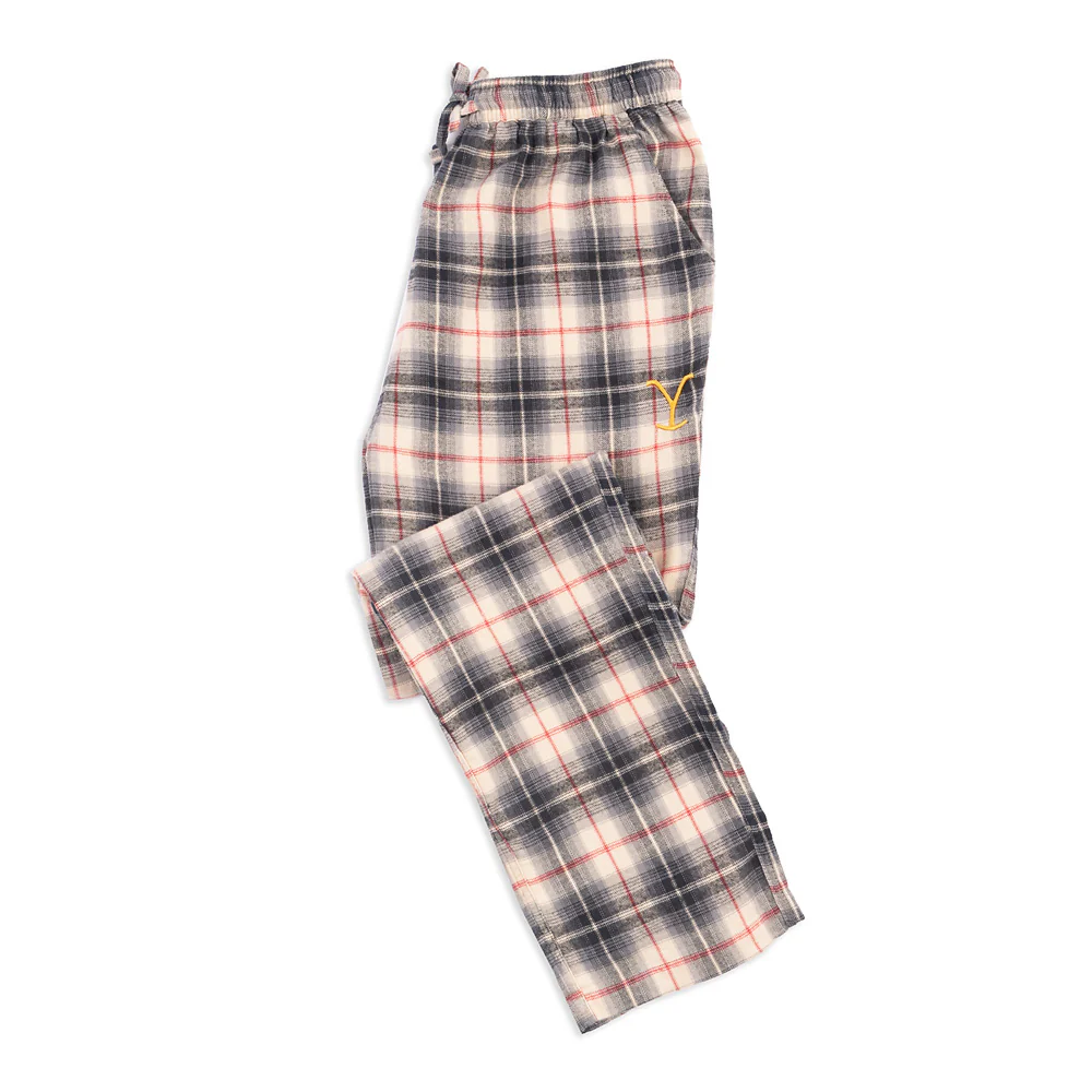 Yellowstone Y Logo Embroidered Men's Flannel Pajama Pants - Image 5