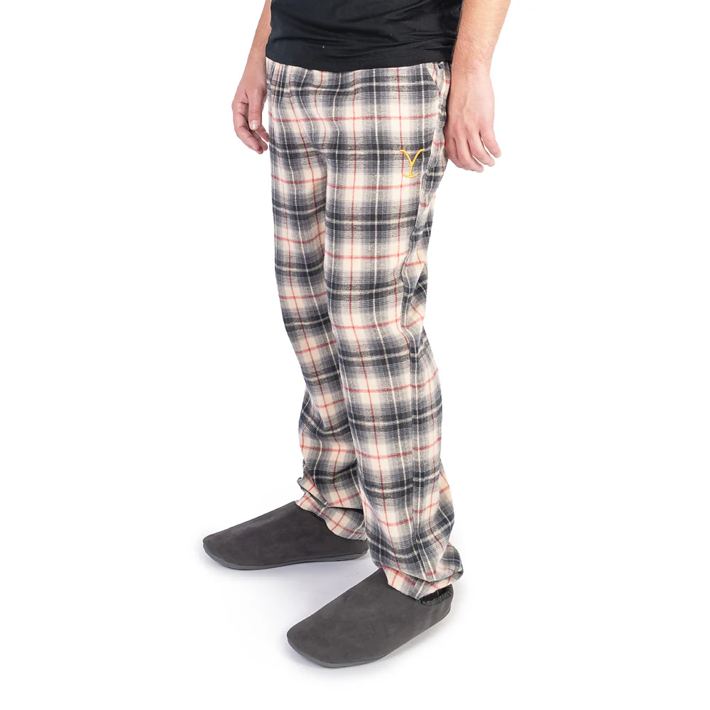 Yellowstone Y Logo Embroidered Men's Flannel Pajama Pants - Image 8