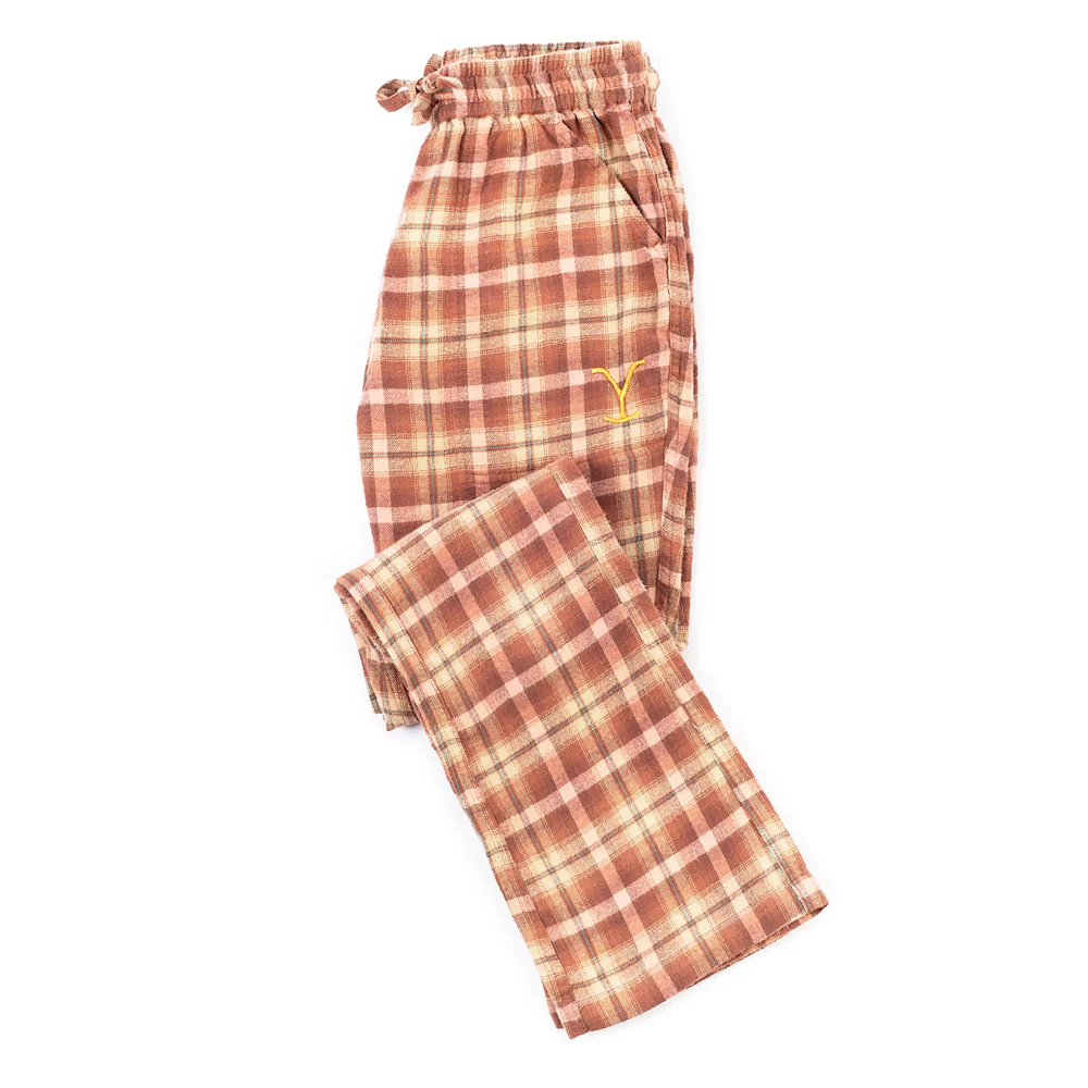 Yellowstone Y Logo Embroidered Women's Cabin Jams Flannel Pajama Pants - Image 13